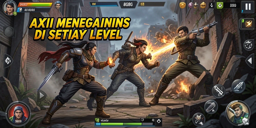 Tangkapan layar utama dari gameplay menegangkan 8G8G.