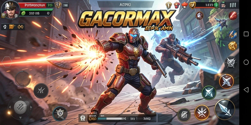 Gameplay GACORMAX yang mendebarkan dengan pertarungan intens.