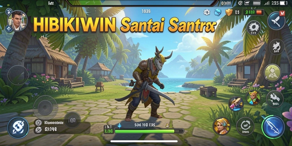 Tangkapan layar HIBIKIWIN menampilkan aksi santai dan menyenangkan.