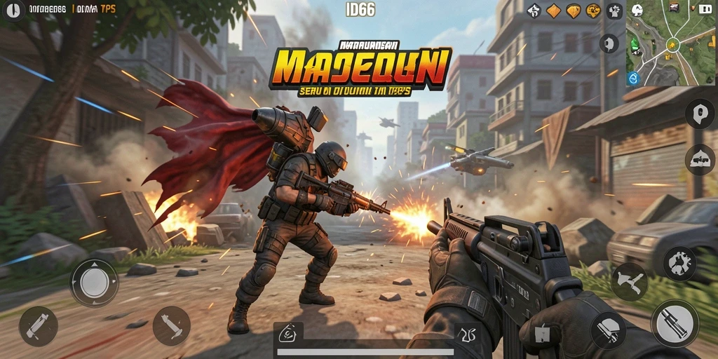 Tampilan mendebarkan gameplay TPS ID66 dengan aksi yang intens.