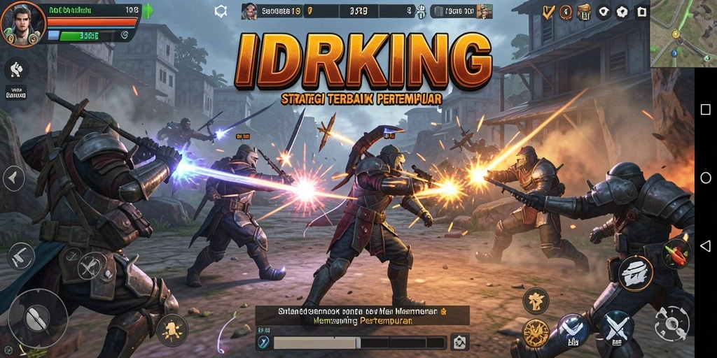 Tampilan gameplay IDRKING dengan strategi pertempuran yang mendebarkan.