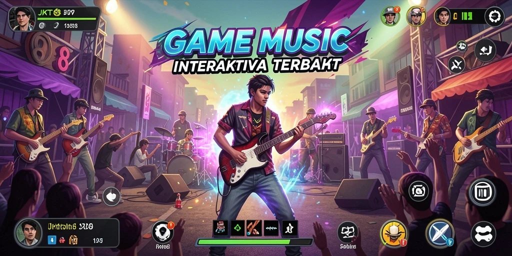 Tampilan gameplay menarik dari JKT8 dengan berbagai pilihan lagu.