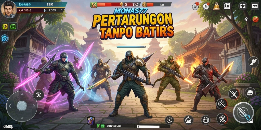 Tampilan gameplay seru dari pertempuran di MONAS77