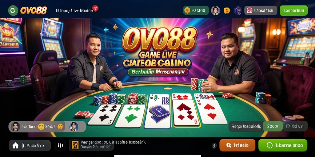 Tampilan gameplay Live Casino OVO88 dengan dealer langsung yang interaktif.