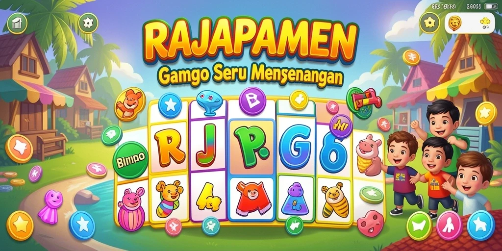 Tangkapan layar gameplay seru RAJAPAMEN dengan kartu Bingo menarik.