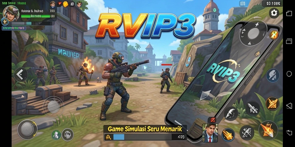 Tampilan gameplay RVIP3 yang interaktif dan seru di dunia simulasi.