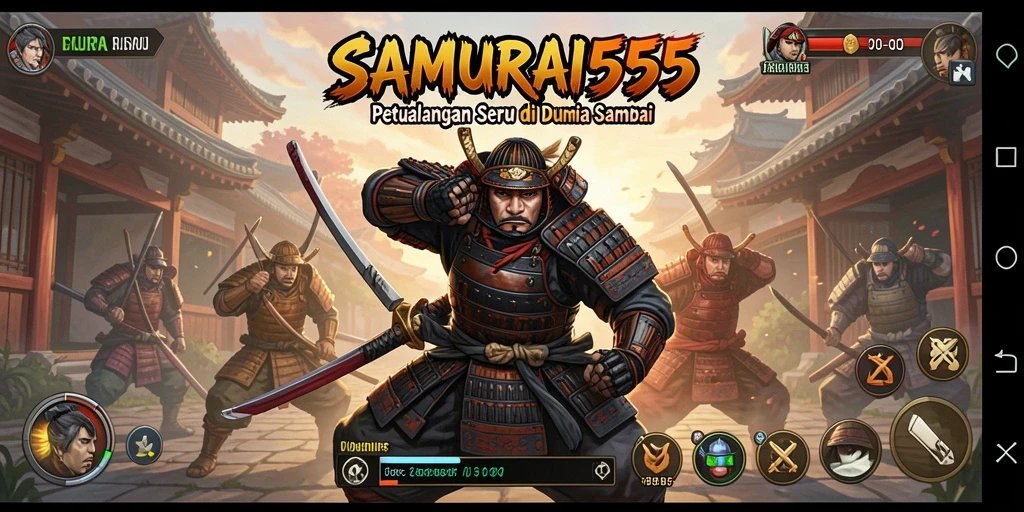 Tampilan gameplay menarik dari SAMURAI555 dengan aksi samurai seru.