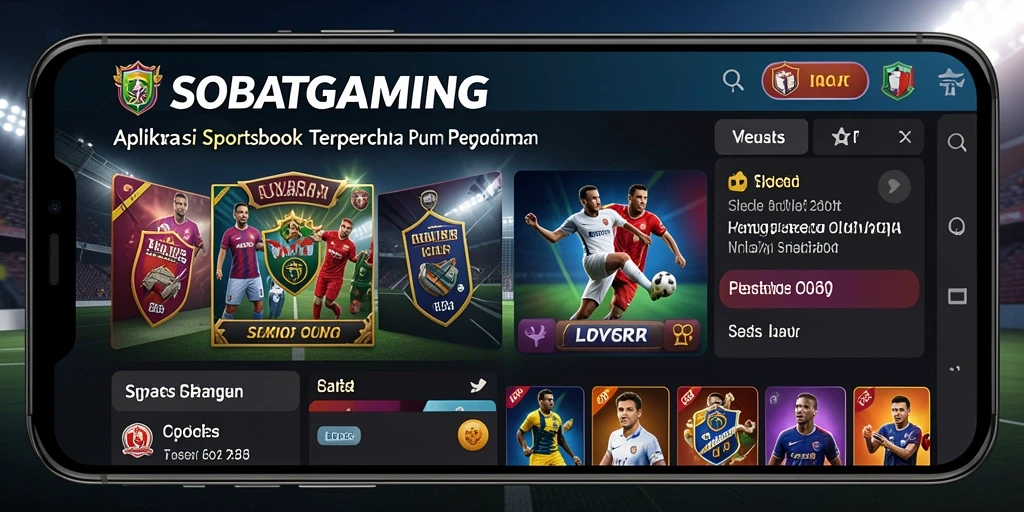 Screenshot utama SOBATGAMING menunjukkan antarmuka taruhan olahraga yang menarik.