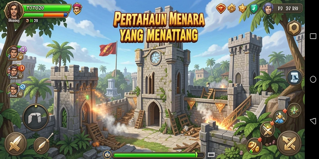 Gameplay menantang di TOTO20 yang penuh strategi Tower Defense.